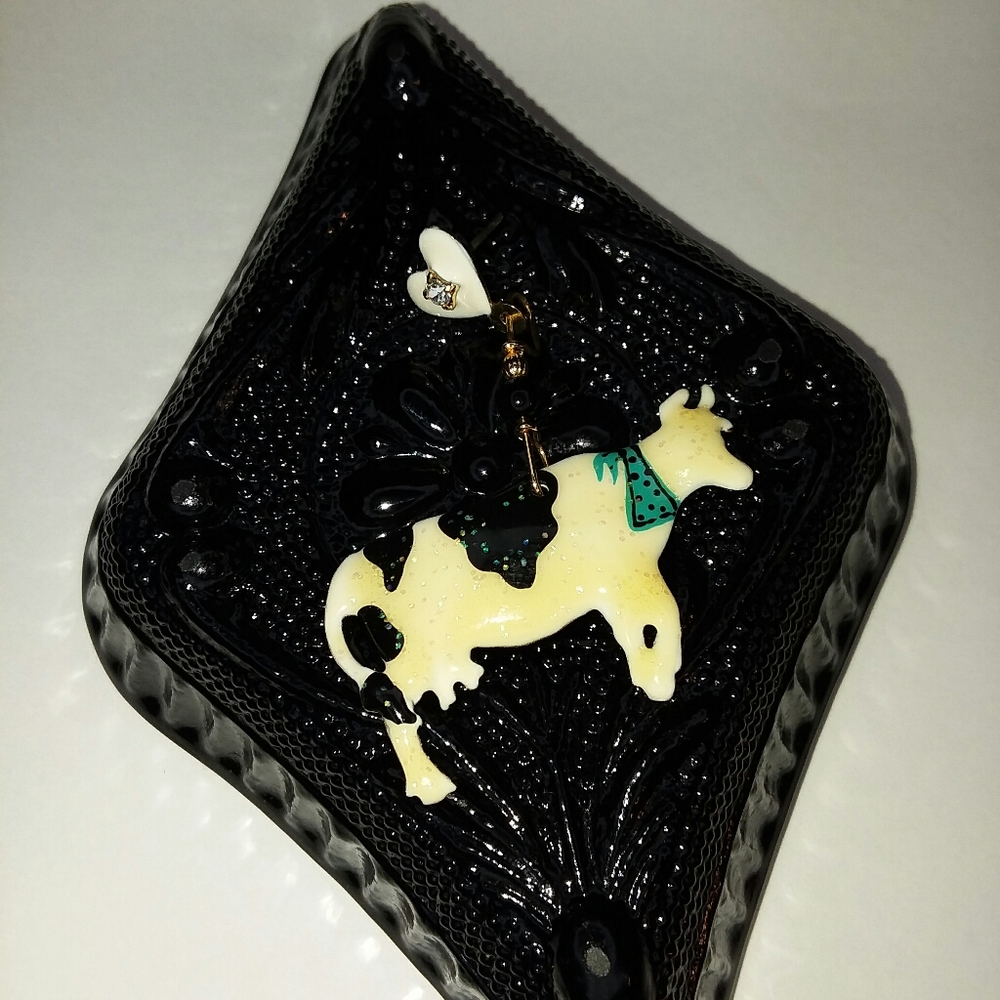 Lunch at the ritz cow earings